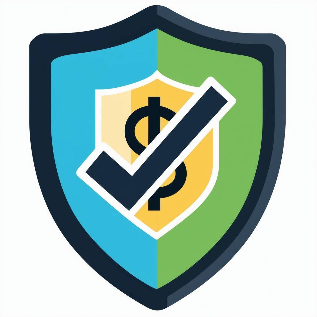 Icon A shield with a dollar sign and a checkmark, symbolizing protection and affordability-3